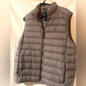 Polo Golf Ralph Lauren Mens Down Packable Puffy Vest (medium, Gray) waterproof